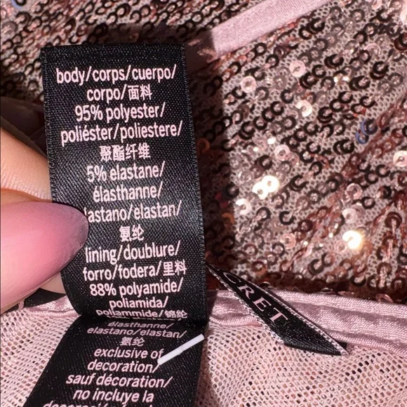 Victoria's Secret Pink Sequin Dress Mini Size Large Lined Y2K - Picture 7 of 9